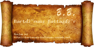 Bartánusz Baltazár névjegykártya